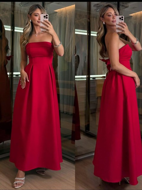 Vestido marrant tomara que caia sara