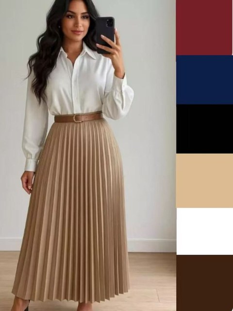 Saia longa plissada Twil  - feminina