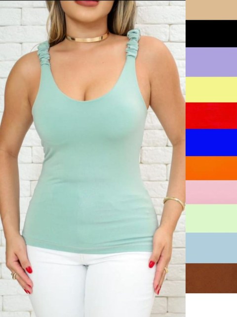 Regata básica suplex alça franzida