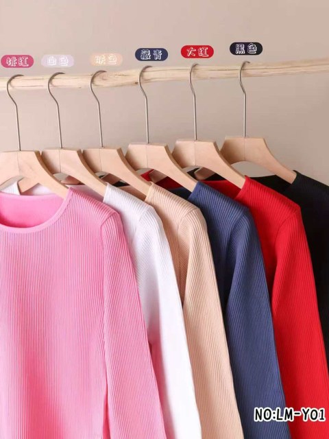 Blusa manga longa canelada peluciada por dentro