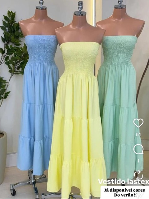 Vestido longo de viscolinho sarja