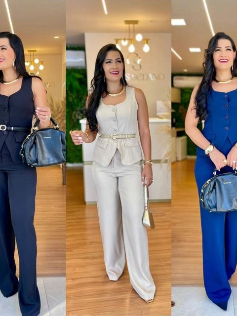 Conjunto Twil Colete 4 botão e pantalona