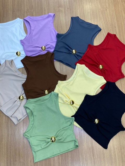 Cropped Ribana com Fivela Dourada FF-CROP-009