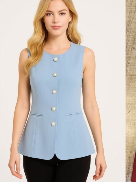 Colete 5 botão tecido Twil