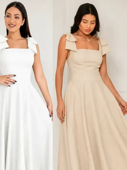Vestido Laço Linho Luis Twill FF-VES-026-SOF-125