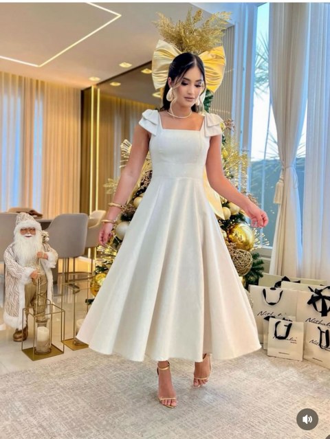 Vestido Linho Laço midi  Verão lançamento