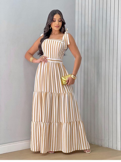 Vestido Mirela Longo midi  Verão novidade lançamento