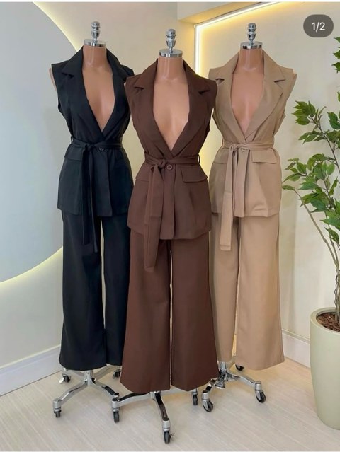 Conjunto Lyrio  longo alfaiataria primavera verão