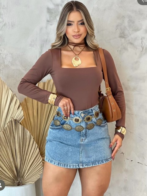 Body quadrado manga longa