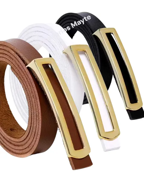 Kits 3 cintos feminino com fivela dourado