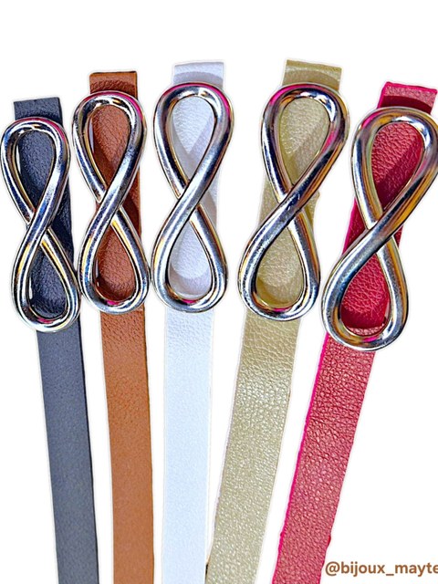 Cinto femenino fininho 1.5cm com fivela prata