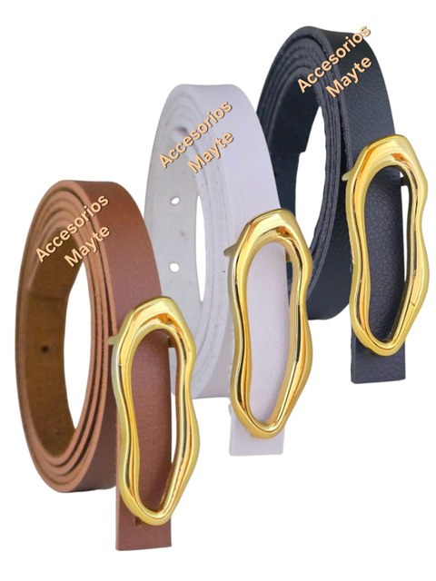 Kits de 3 cintos com fivela oval moda blugeria