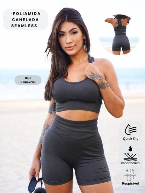 Conjunto Fitness Canelado Encorpado YWF038