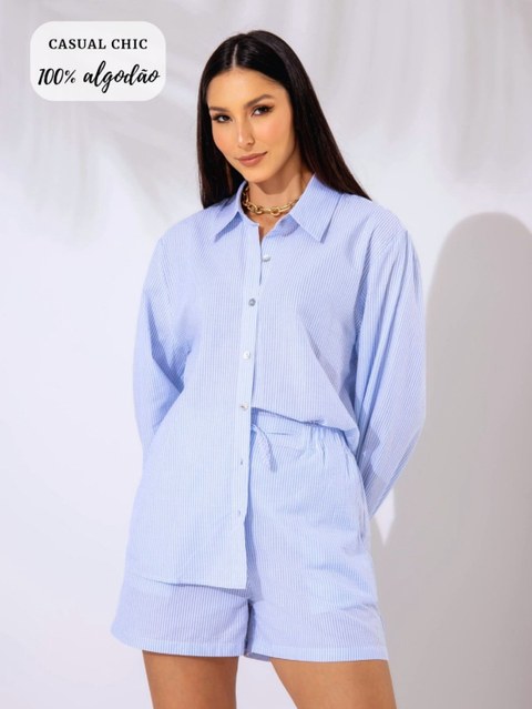 Conjunto listrado em algodão AT3007