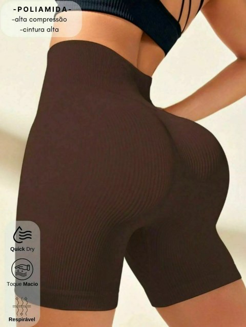 Shorts Canelado Curto sem Costura TZ808