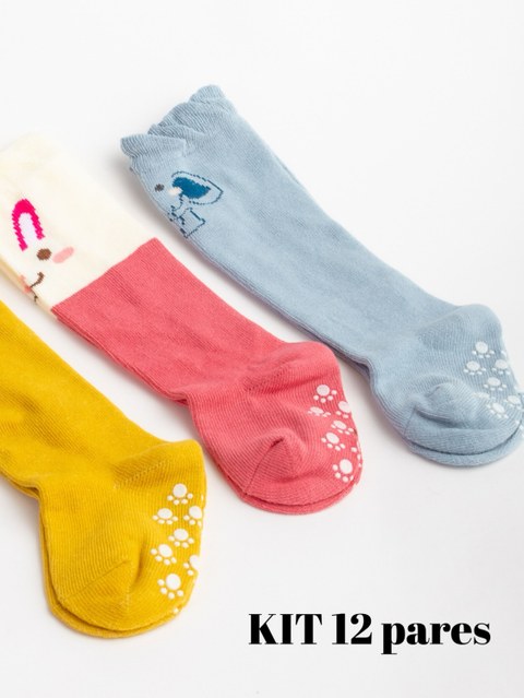 Kit 12 pares meia infantil WZ1002