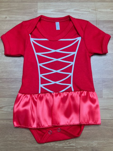 Body Bebê Chapeuzinho Vermelho Fantasia Mesversário