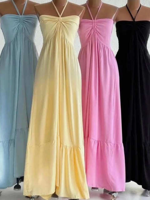 Vestido longo com amarração