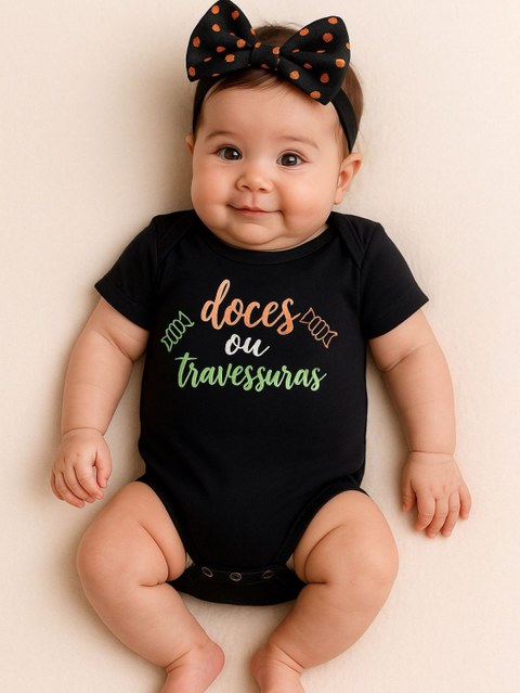 Body Bebê Doces ou Travessuras Fantasia SOMENTE BODY