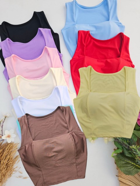 Cropped reto alça grossa