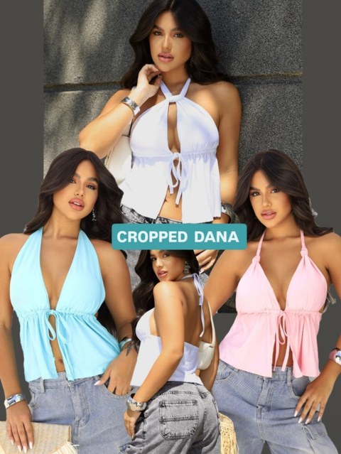 Cropped Feminino Decote V com Amarração Frontal