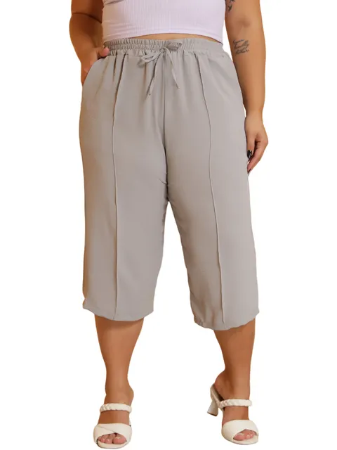 (Calça Pantacourt Plus Size Feminina)**