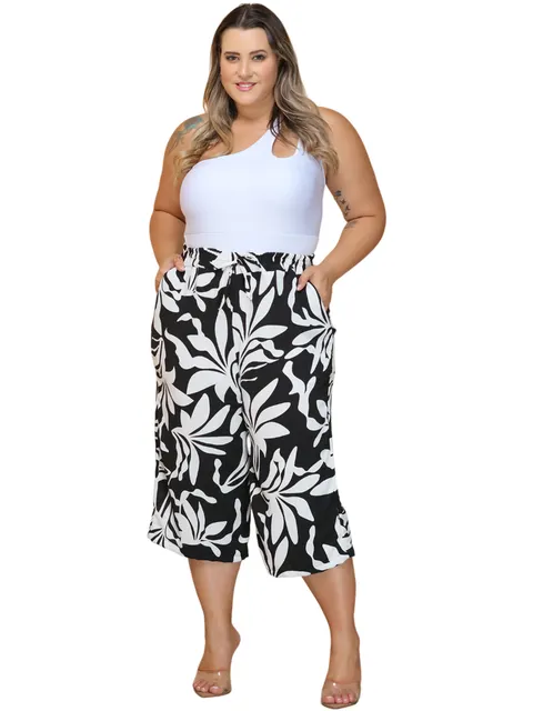 (Calca Pantacourt )Plus Size