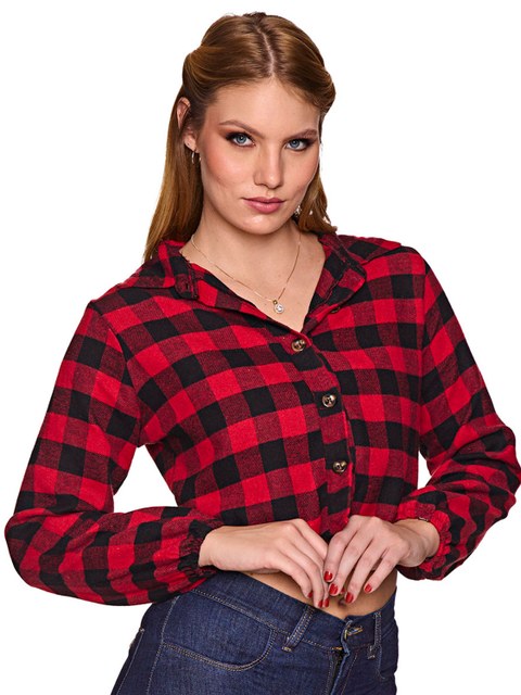 (Cropped Xadrez Feminina)