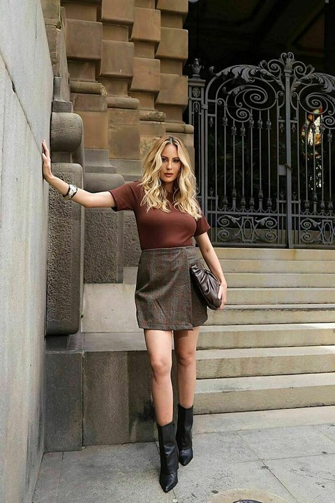 Short saia xadrez