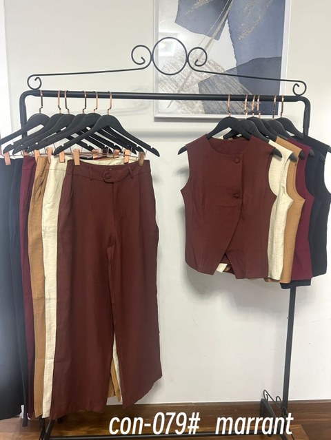 con-079#Conjunto marrant colete com calça