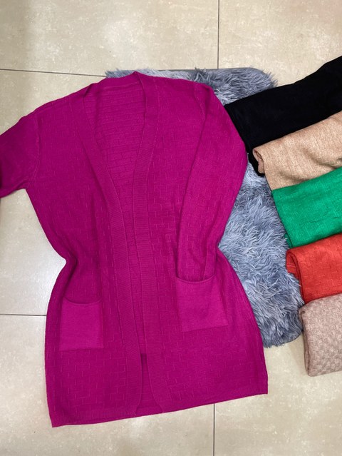 kimono cardigan grosso com bolso importado