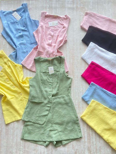 Conjunto de short saia de marrant