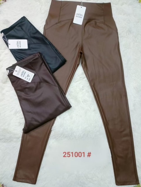 Calça legging de couro  flanelado importado
