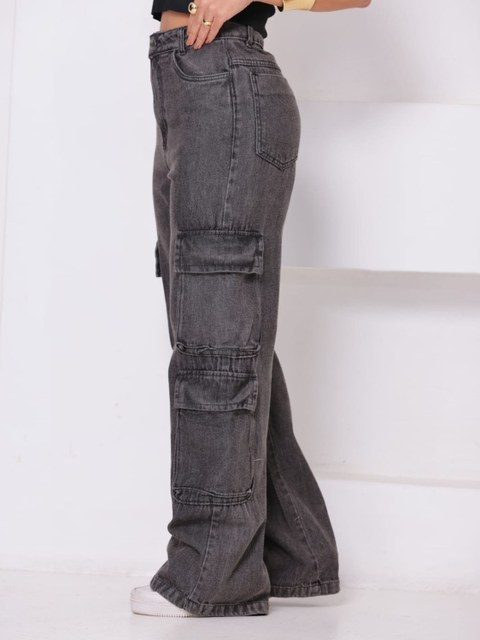 Cargo 4 bolso grafite modelo wide leg /bolso sonfonado