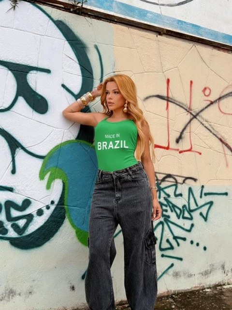 Body Feminino Brasil De Alças Look Tendência Copa 2026