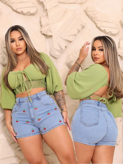 Short jeans cereja