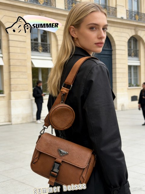 Bolsa com bolsinha de moeda e alça de tecido AL-870