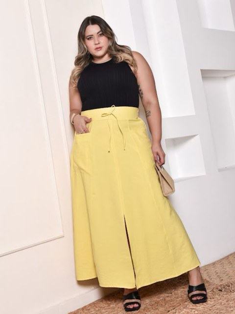 Saia Longa Evangélica Marrant Bolso Cargo Moderna Social