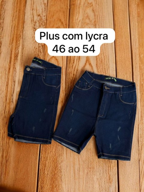 Bermuda plus feminina jeans com lycra