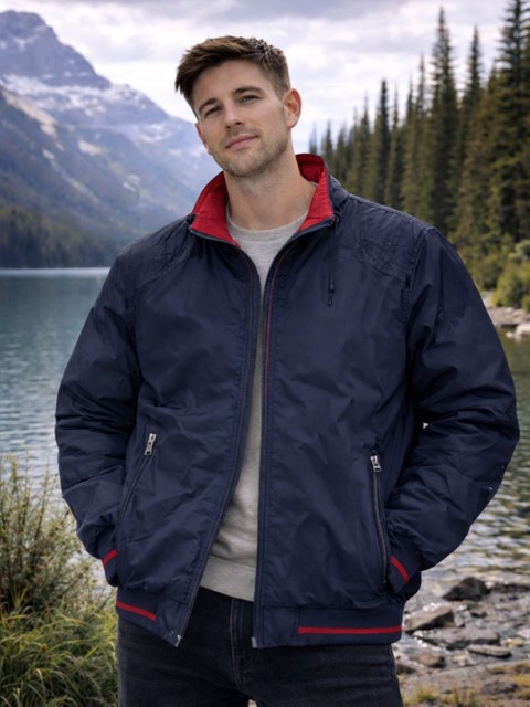 Jaqueta nylon dupla face masculina