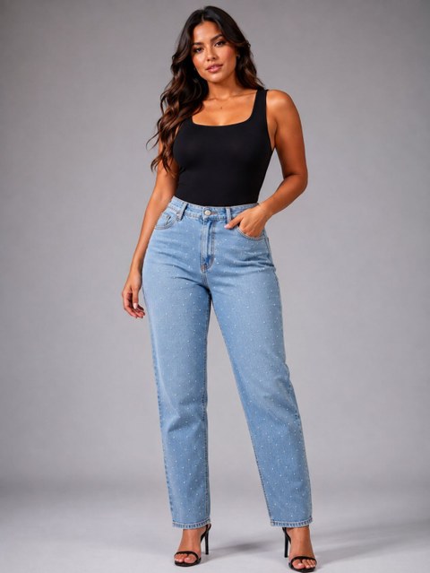 Calça Mom com Brilho