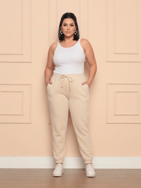 (Calça Moletom Plus Size Feminina)**