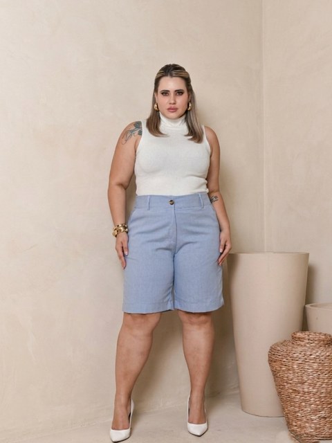 (Bermuda Linho REF B021 Plus Size Feminina)**