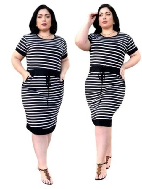 Vestido feminino listrado  GG