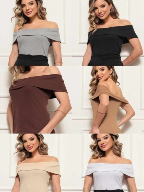 Cigananha Blusinha Mila tecido ribana canelada slim fit , sem ombros