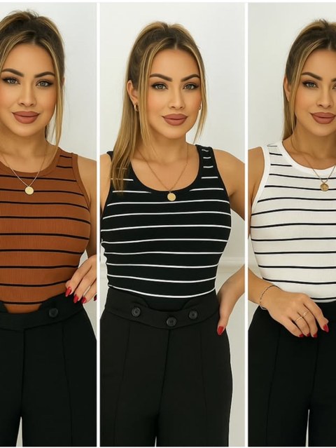 Blusinha listrada canelada