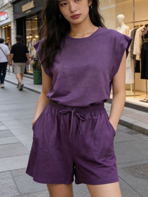 Conjunto blusa reto  e short