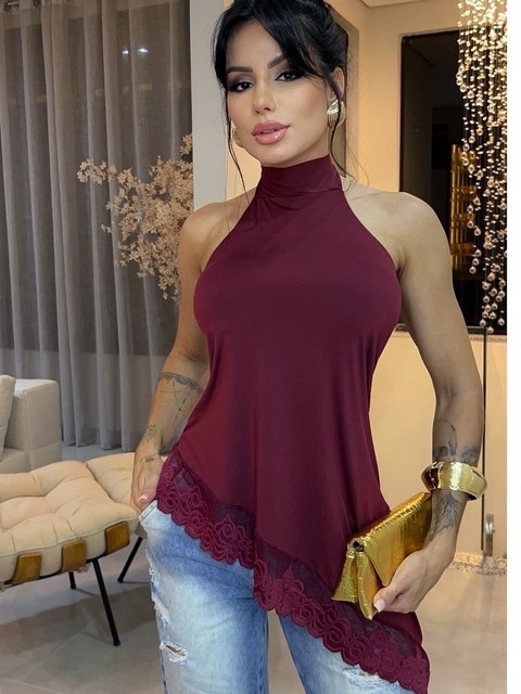 Blusa assimétrica  frente única