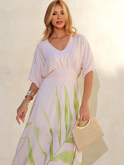 Vestido gola V