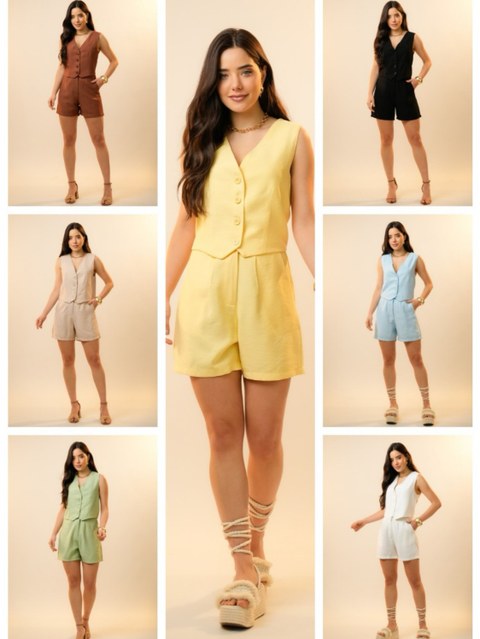 Conjunto Bruna Colete e Shorts  Lançamento 2025